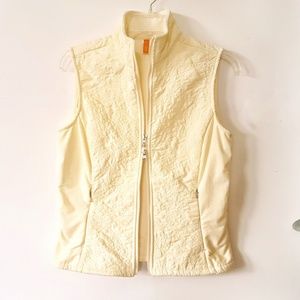 Lucy Yellow Embroidered Performance Vest Small